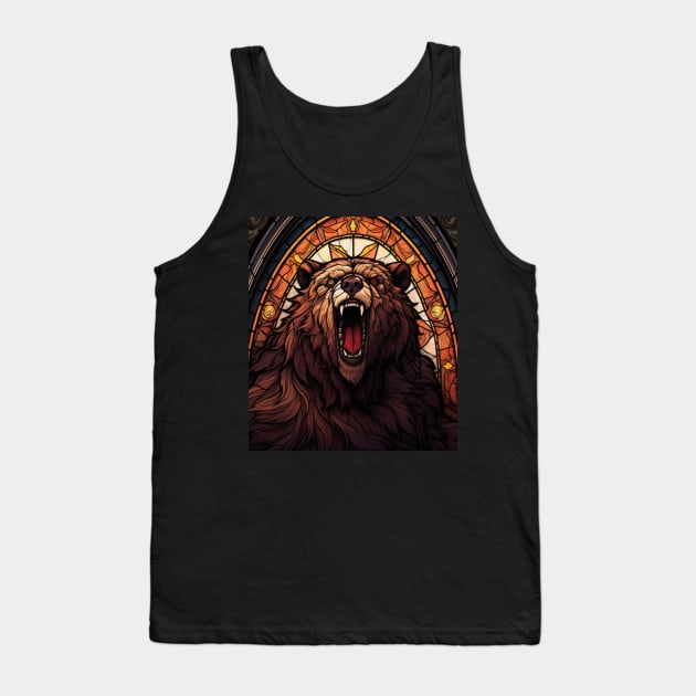 Druid Bear Form Stained Glass Werebear Tank Top by Nightarcade